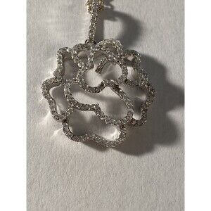 Flower Rose Pendant  .925 Sterling Silver Charm with chain